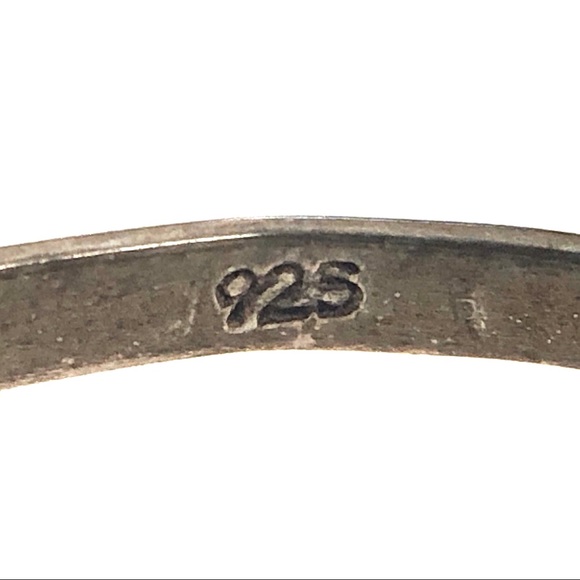 Lapis Lazuli & Blue Glass Sterling Silver Expandable Bangle Bracelet Adjustable - Picture 4 of 5